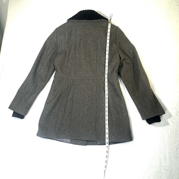 Calvin Klein Women's Gray And Black Wool Blend Mid-Length Coat Size 6 - Picture 4 of 12
